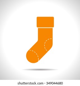 Vector christmas icon. New year illustration. Sock