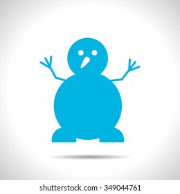 Vector christmas icon. New year illustration.  Snowman