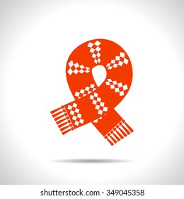 Vector christmas icon. New year illustration. Scarf