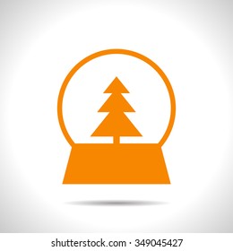 Vector christmas icon. New year illustration.  Snow globe