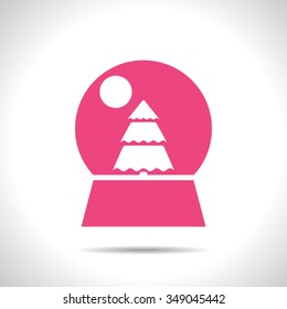 Vector christmas icon. New year illustration.  Snow globe