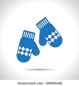 Vector christmas icon. New year illustration. Mittens