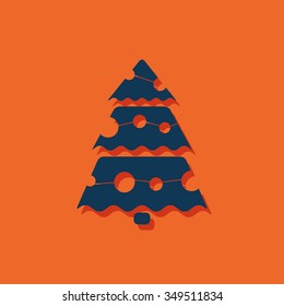 Vector christmas icon. New year illustration.  Christmas tree