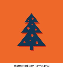 Vector christmas icon. New year illustration.  Christmas tree