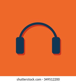 Vector christmas icon. New year illustration. Winter headphones