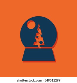 Vector christmas icon. New year illustration.  Snow globe