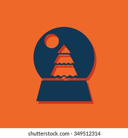 Vector christmas icon. New year illustration.  Snow globe