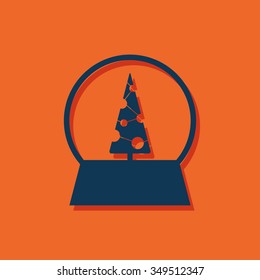 Vector christmas icon. New year illustration.  Snow globe