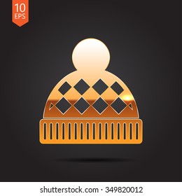 Vector christmas icon. New year illustration. Winter hat
