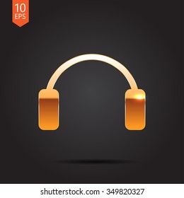 Vector christmas icon. New year illustration. Winter headphones