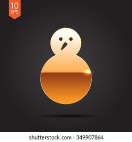 Vector christmas icon. New year illustration.  Snowman