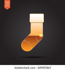 Vector christmas icon. New year illustration. Sock