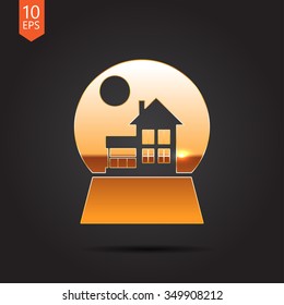Vector christmas icon. New year illustration.  Snow globe