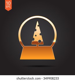 Vector christmas icon. New year illustration.  Snow globe