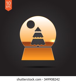 Vector christmas icon. New year illustration.  Snow globe