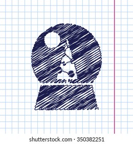 Vector christmas icon. New year illustration. Doodle on copybook