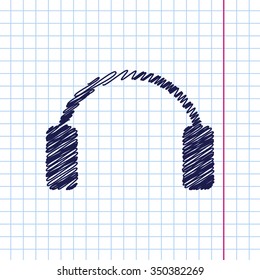 Vector christmas icon. New year illustration. Doodle on copybook