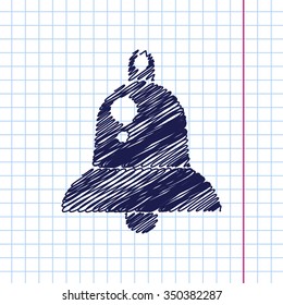 Vector christmas icon. New year illustration. Doodle on copybook
