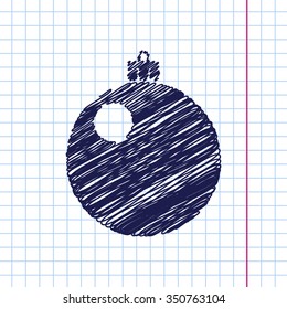 Vector christmas icon. New year illustration.  Christmas tree