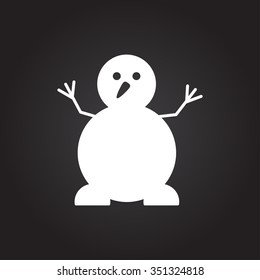 Vector christmas icon. New year illustration.  Snowman