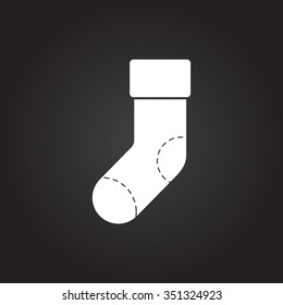 Vector christmas icon. New year illustration. Sock