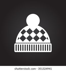 Vector christmas icon. New year illustration. Winter hat