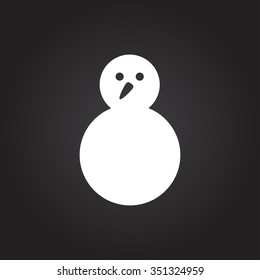 Vector christmas icon. New year illustration.  Snowman