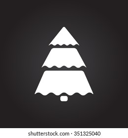 Vector christmas icon. New year illustration.  Christmas tree