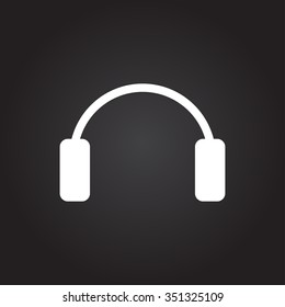 Vector christmas icon. New year illustration. Winter headphones