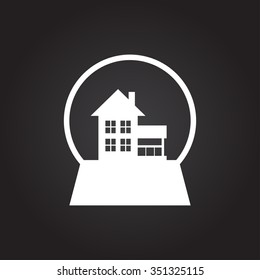 Vector christmas icon. New year illustration.  Snow globe