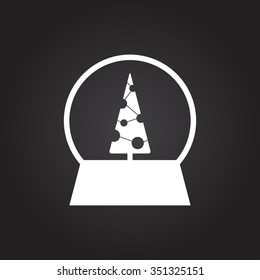 Vector christmas icon. New year illustration.  Snow globe