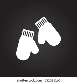 Vector christmas icon. New year illustration. Mittens