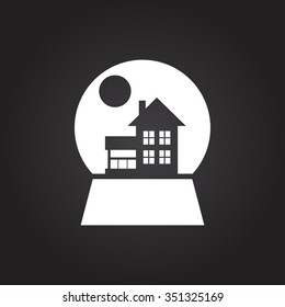 Vector christmas icon. New year illustration.  Snow globe