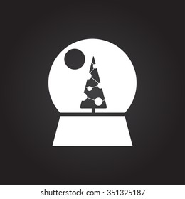Vector christmas icon. New year illustration.  Snow globe
