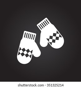 Vector christmas icon. New year illustration. Mittens