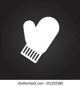 Vector christmas icon. New year illustration. Mittens