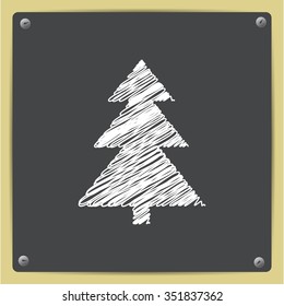 Vector christmas icon. New year illustration.  Christmas tree