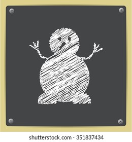 Vector christmas icon. New year illustration.  Snowman