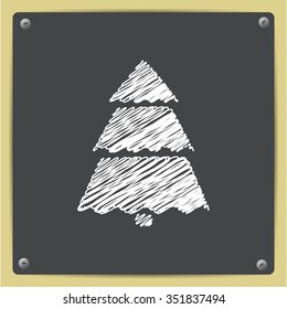 Vector christmas icon. New year illustration.  Christmas tree