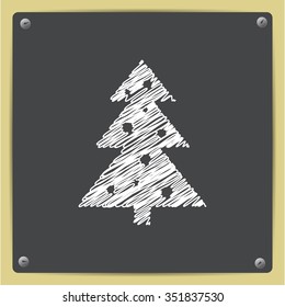 Vector christmas icon. New year illustration.  Christmas tree