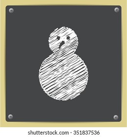 Vector christmas icon. New year illustration.  Snowman