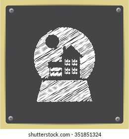Vector christmas icon. New year illustration.  Snow globe