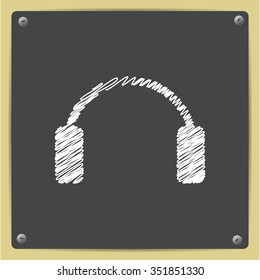 Vector christmas icon. New year illustration. Winter headphones
