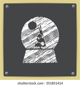 Vector christmas icon. New year illustration.  Snow globe