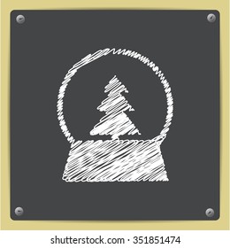 Vector christmas icon. New year illustration.  Snow globe