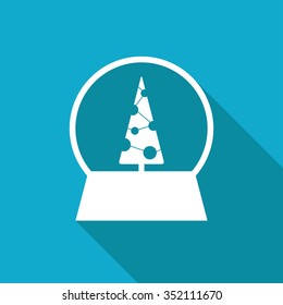 Vector christmas icon. New year illustration.  Snow globe
