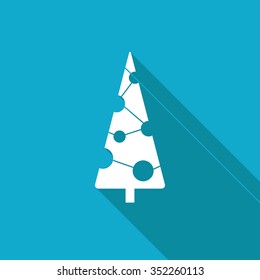 Vector christmas icon. New year illustration.  Christmas tree