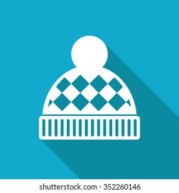 Vector christmas icon. New year illustration. Winter hat