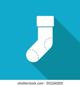 Vector christmas icon. New year illustration. Sock