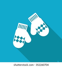 Vector christmas icon. New year illustration. Mittens